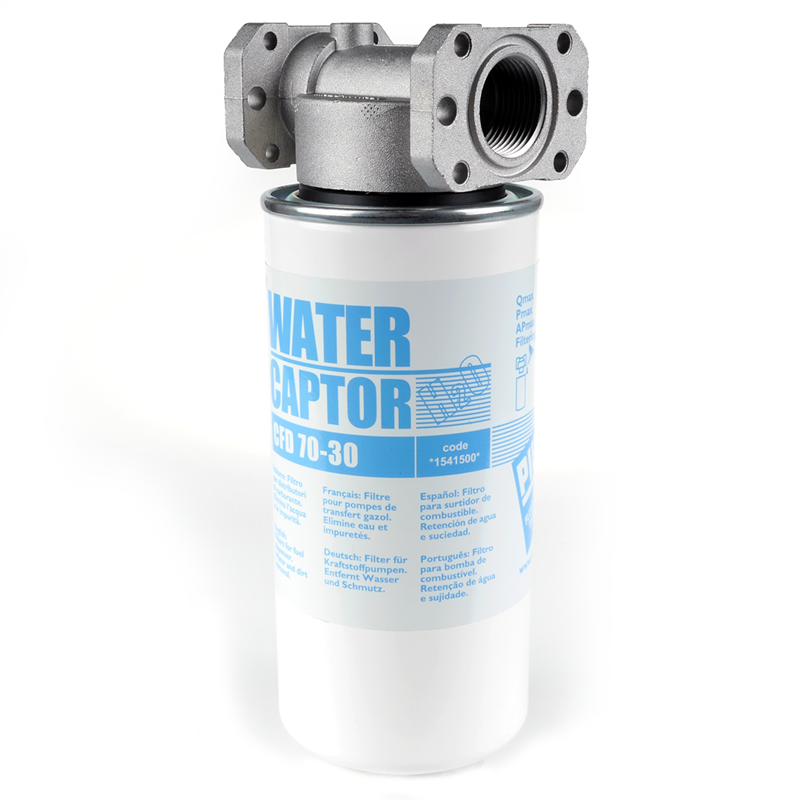 Liniefilter med vandseparation til dieselolie og benzin inkl. filterelement Liniefilter med vandseparation til dieselolie og benzin inkl. filterelement