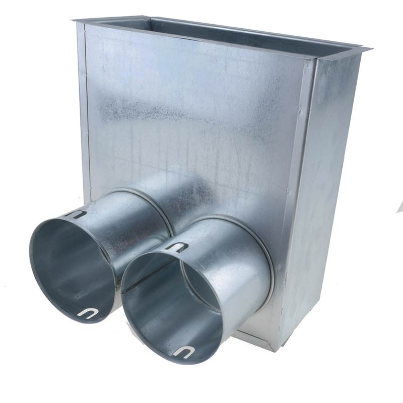 TriaAir gulvboks, 200x100 H:130 - 2 muffer Ø75  TriaAir gulvboks, 200x100 H:130 - 2 muffer Ø75