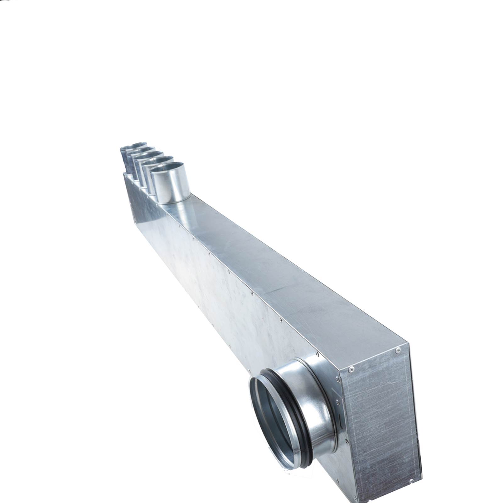 TriaAir Fordelerboks - ø125 nippel, 5 muffer - ø75 (venstre) TriaAir Fordelerboks - ø125 nippel, 5 muffer - ø75 (venstre)