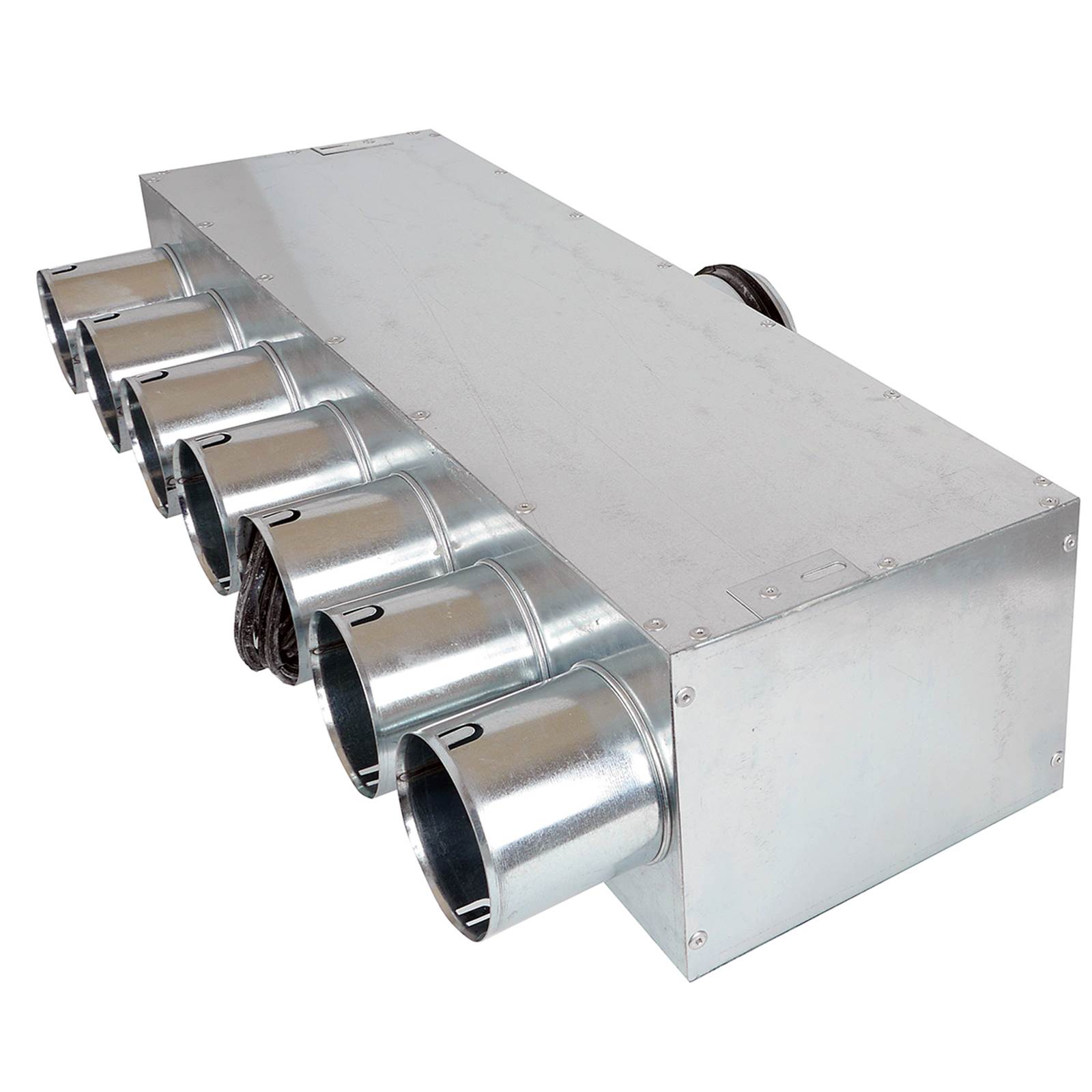 TriaAir fordelerboks, ø 125 nippel (på siden), 7 muffer ø75 TriaAir fordelerboks, ø 125 nippel (på siden), 7 muffer ø75