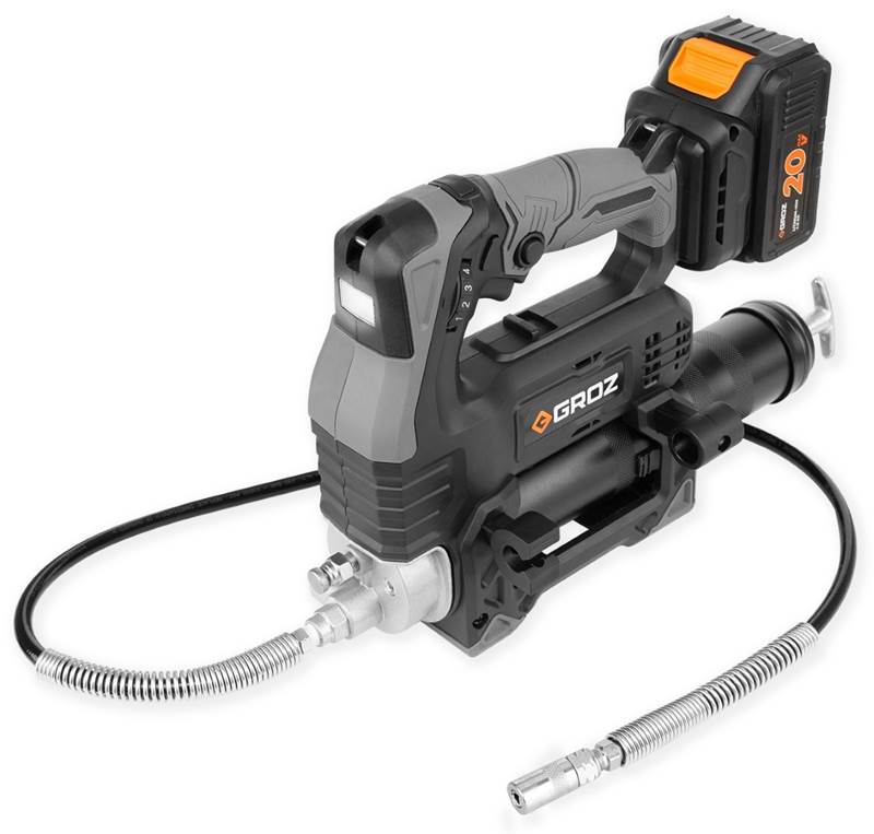 Batteridrevet 20 V fedtpresser med 2 gear. Model BGG Batteridrevet 20 V fedtpresser med 2 gear. Model BGG