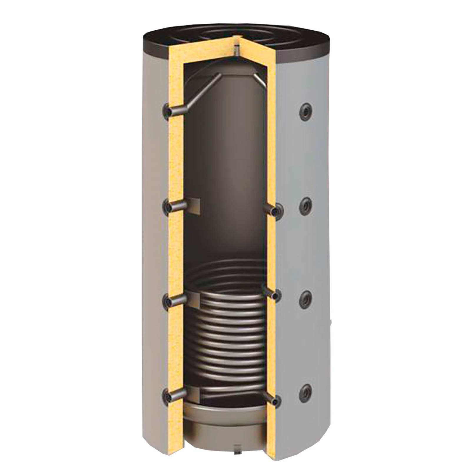 Akkumuleringstanke med solspiral Akkumuleringstanke med solspiral