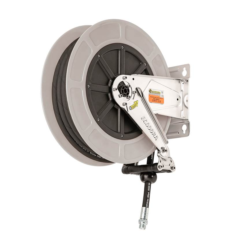Åben 18 m 3/8” rustfri slangerulle til luft/vand m.m. Åben 18 m 3/8” rustfri slangerulle til luft/vand m.m.
