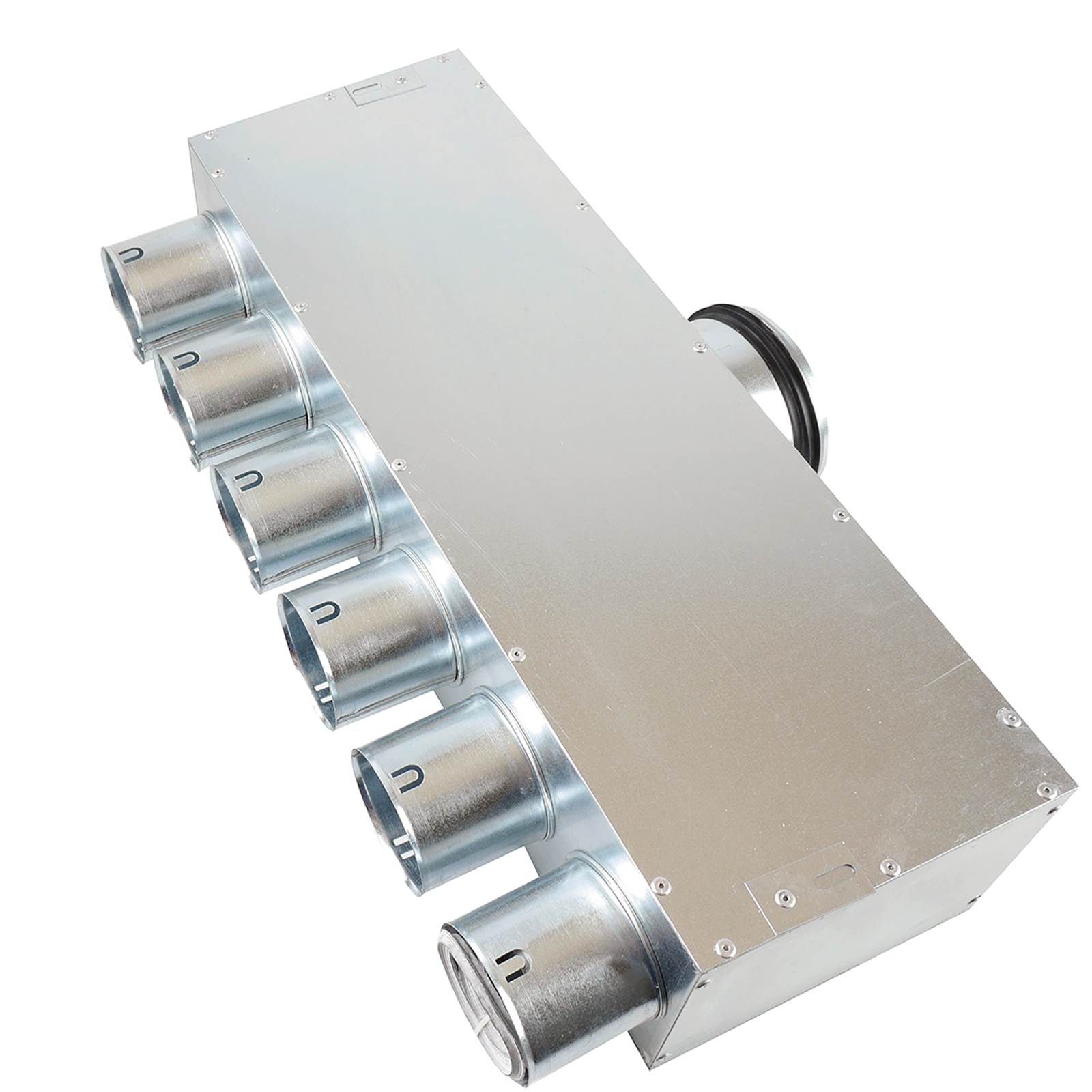 TriaAir fordelerboks, ø 125 nippel (på siden), 6 muffer ø75 TriaAir fordelerboks, ø 125 nippel (på siden), 6 muffer ø75