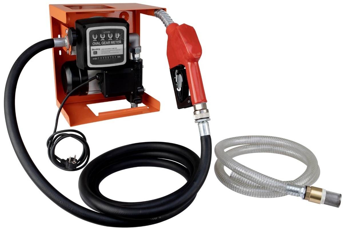 230 V komplet dieselpumpesæt med 4-cifret tæller og automatpistol