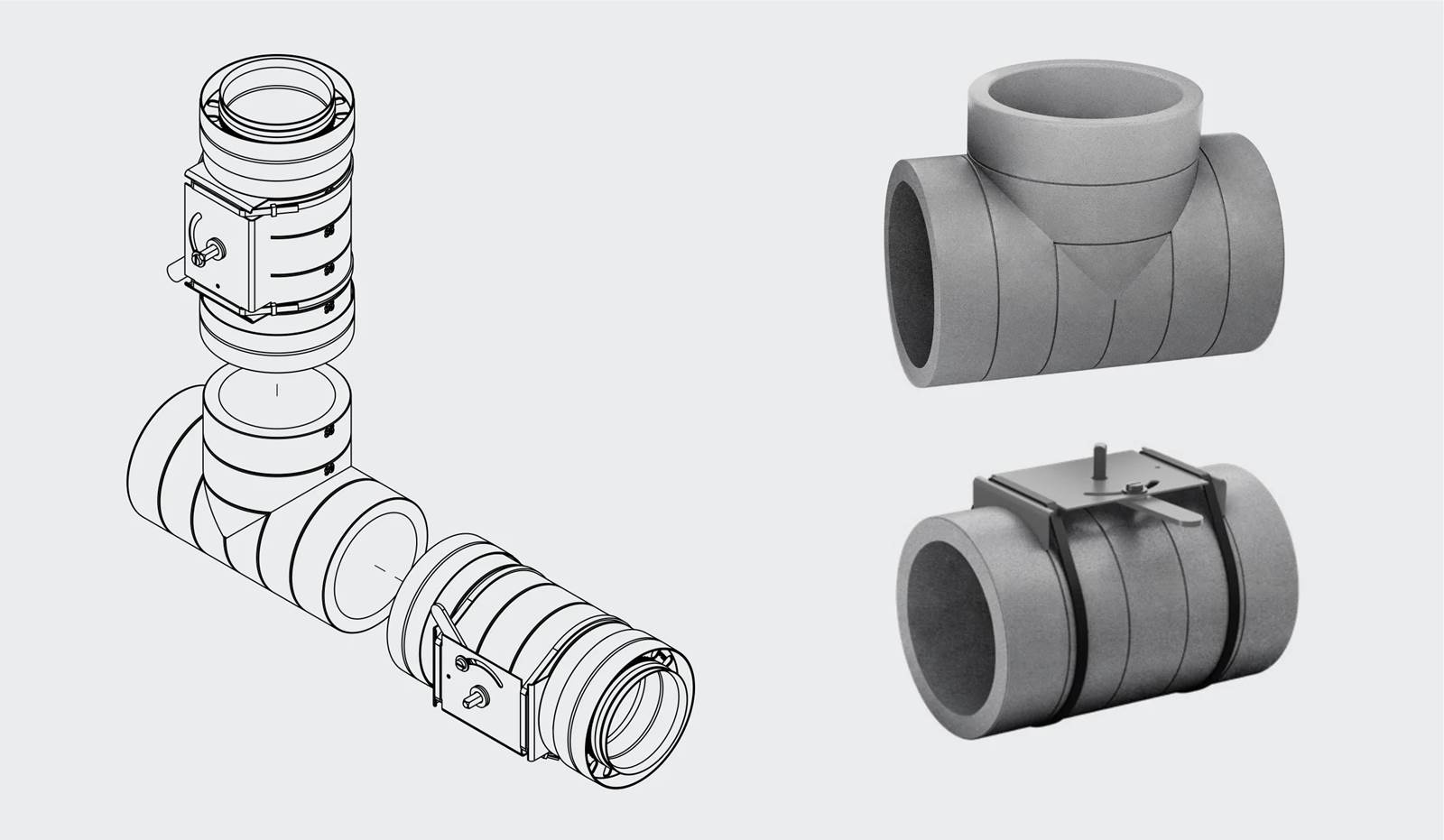 BG FLEX T-stykke (præisoleret) til varmegenvindingsventilation BG FLEX T-stykke (præisoleret) til varmegenvindingsventilation