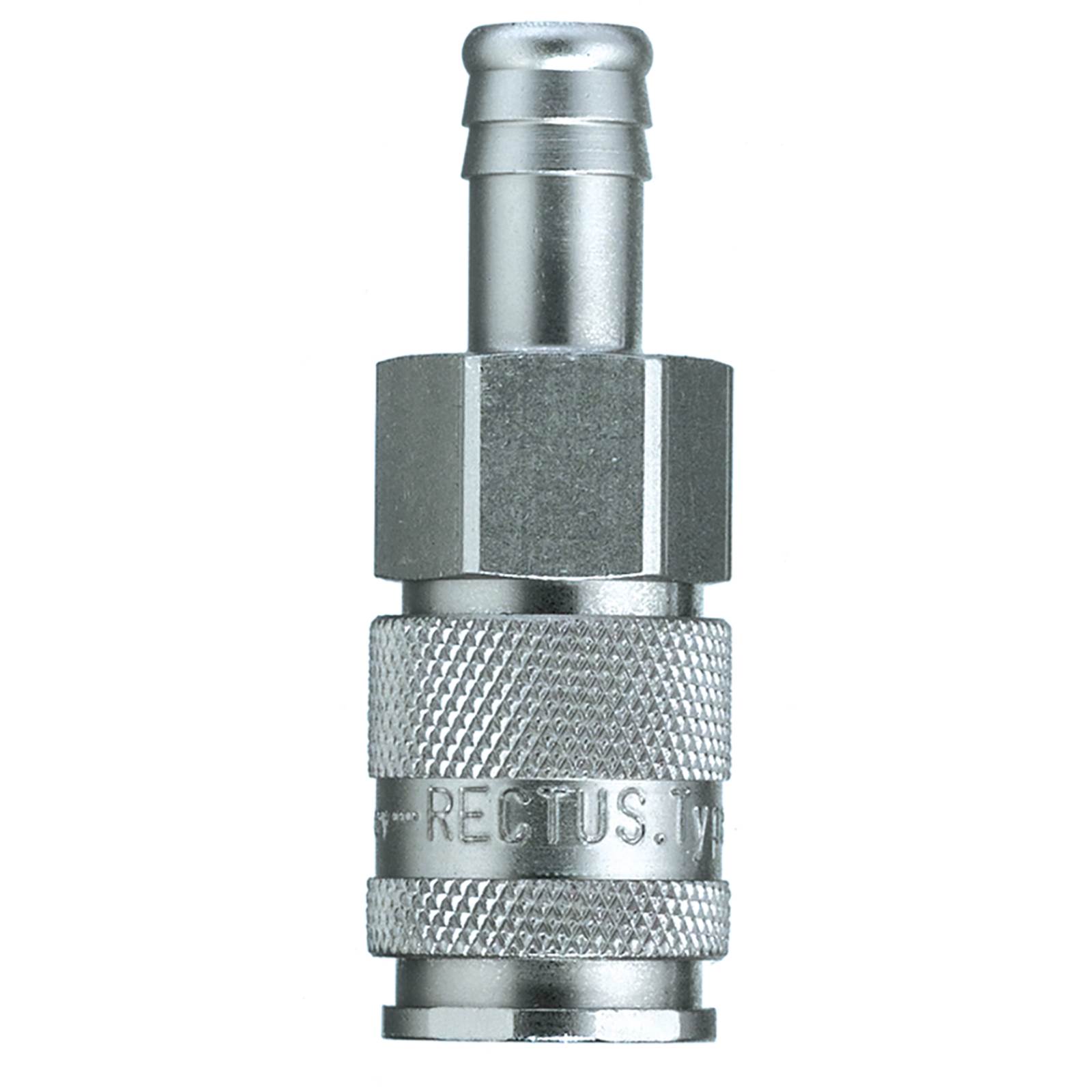 RECTUS trykluftkobling Serie 27 - forniklet messing, med slangestuds RECTUS trykluftkobling Serie 27 - forniklet messing, med slangestuds