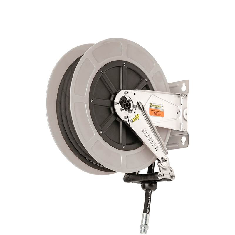 Åben 15 m 3/8” rustfri højtryksslangeopruller til varmt vand m.m. Åben 15 m 3/8” rustfri højtryksslangeopruller til varmt vand m.m.