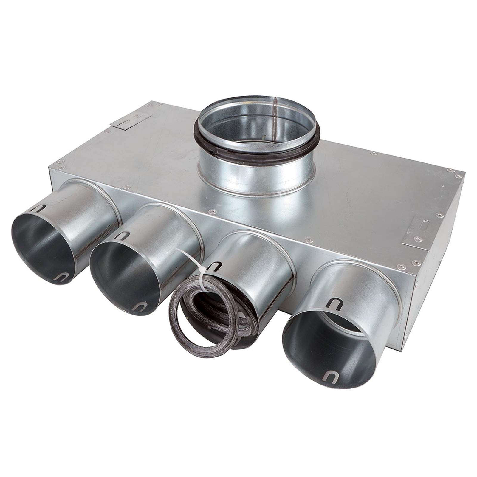 TriaAir fordelerboks nippel ø125 - 4 muffer ø75 TriaAir fordelerboks nippel ø125 - 4 muffer ø75