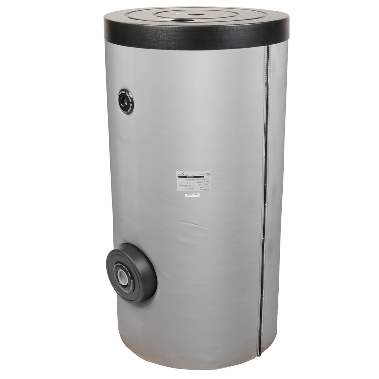 Varmtvandsbeholder med en spiral til varmepumpe eller solvarme Varmtvandsbeholder med en spiral til varmepumpe eller solvarme