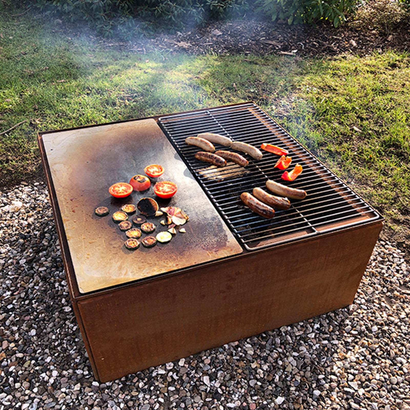 Land Modern Odlingslådeset  - Fire av Cortenstål Land Modern Odlingslådeset  - Fire av Cortenstål