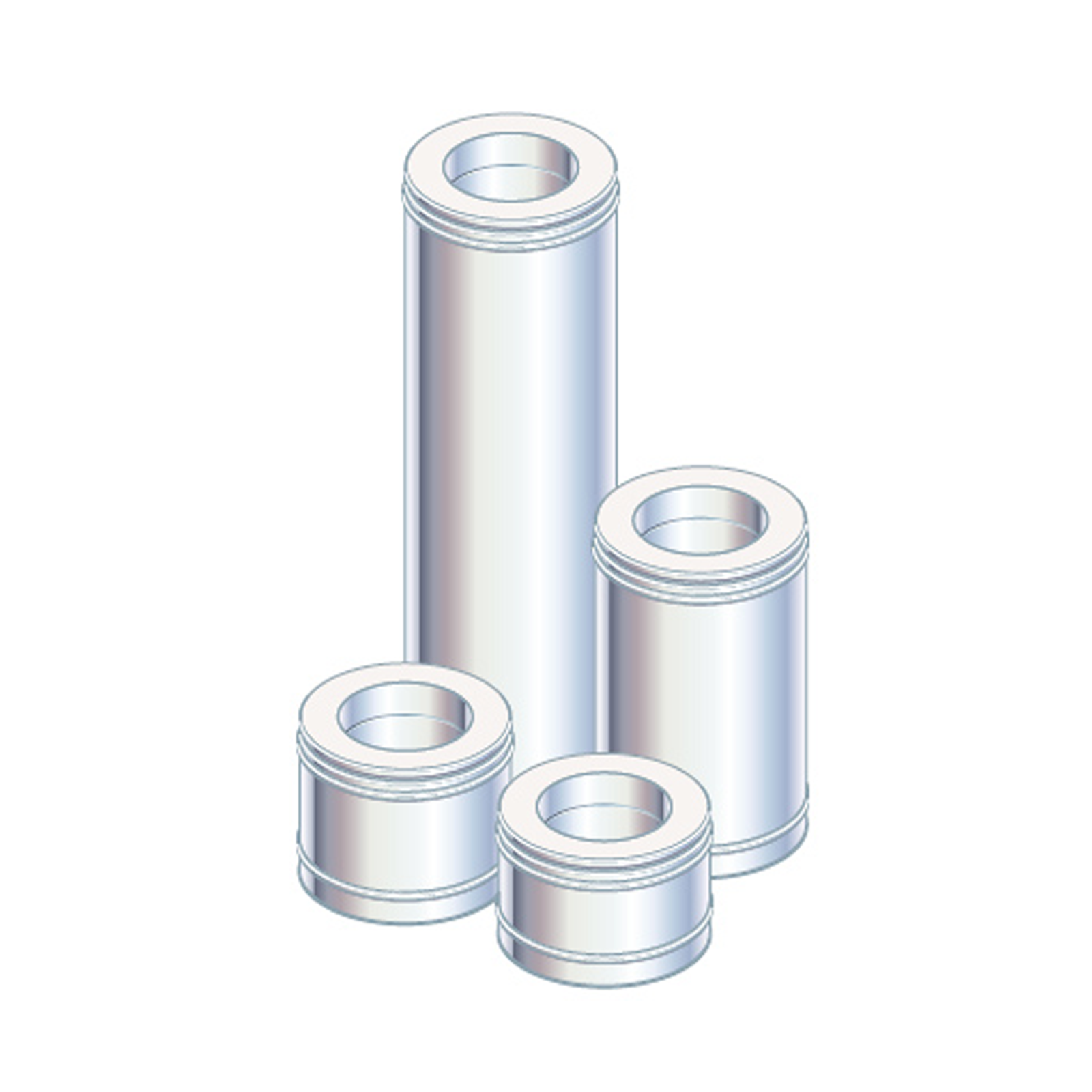 Metalbestos skorstenslængde, stål  Metalbestos skorstenslængde, stål