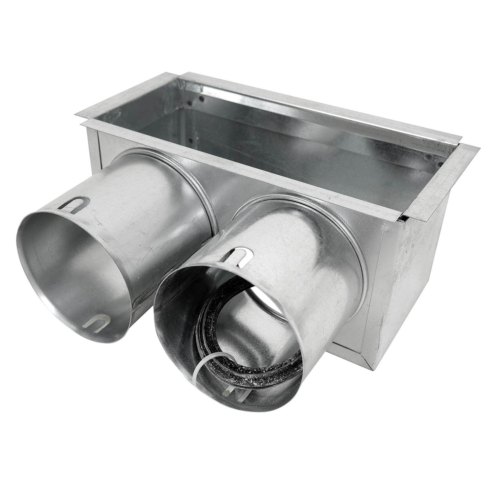 Vægboks 200x100, 2 muffer ø75 Vægboks 200x100, 2 muffer ø75