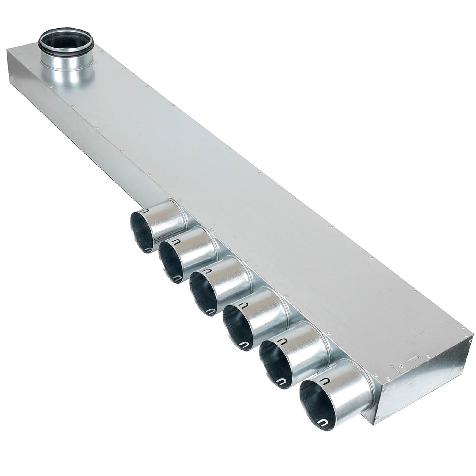 TriaAir Fordelerboks - ø125 nippel, 6 muffer - ø75 (venstre) TriaAir Fordelerboks - ø125 nippel, 6 muffer - ø75 (venstre)