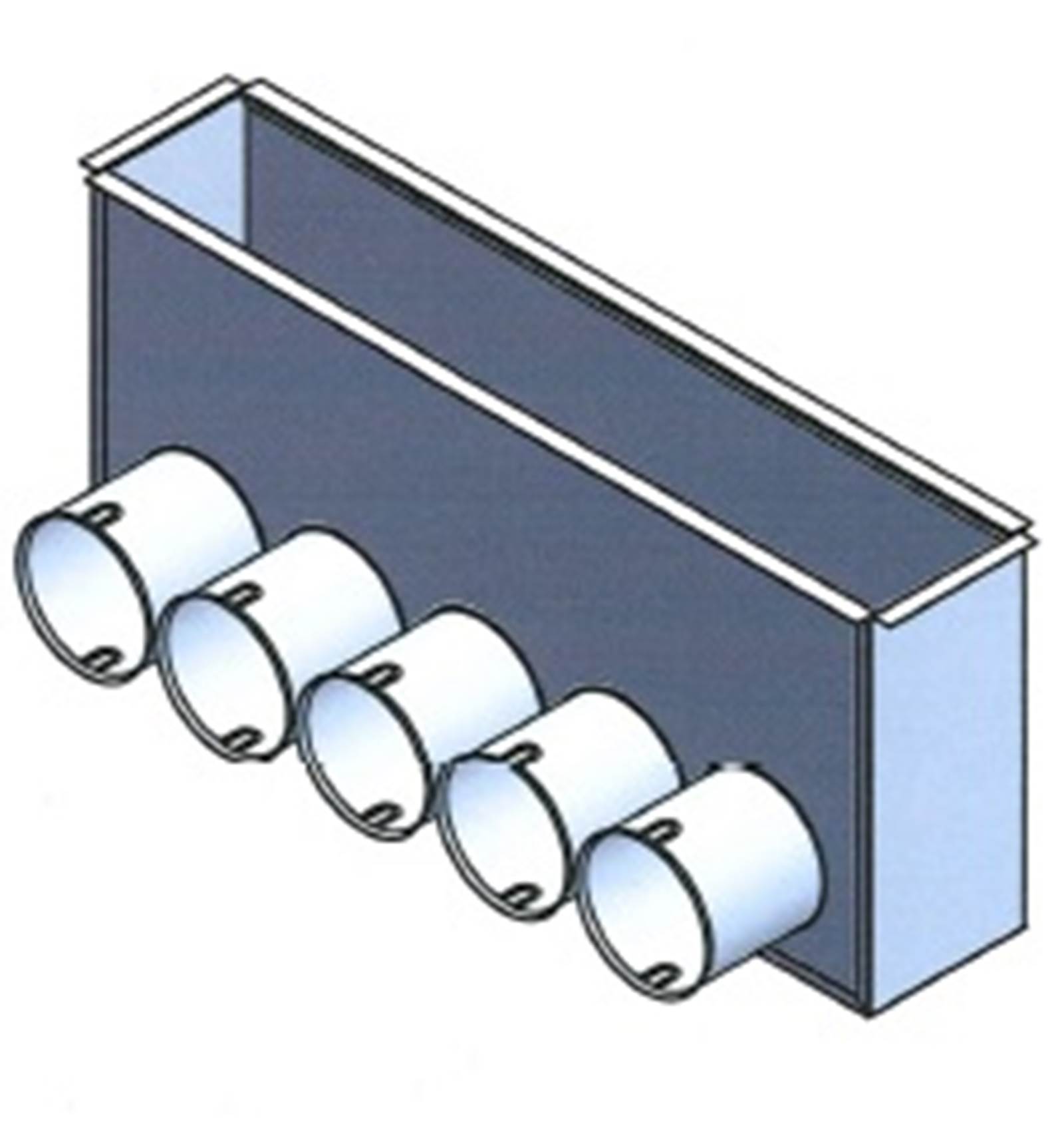 TriaAir Gulvboks - 5 muffer ø75 H170 TriaAir Gulvboks - 5 muffer ø75 H170