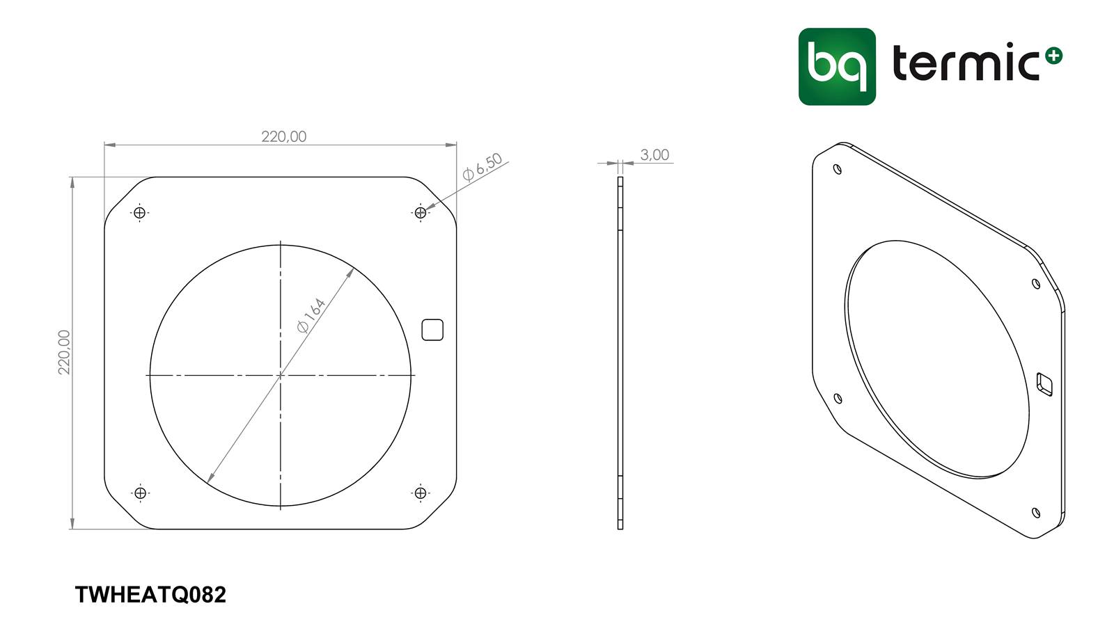Tegning - Montageplade ZEPHYR Tegning - Montageplade ZEPHYR