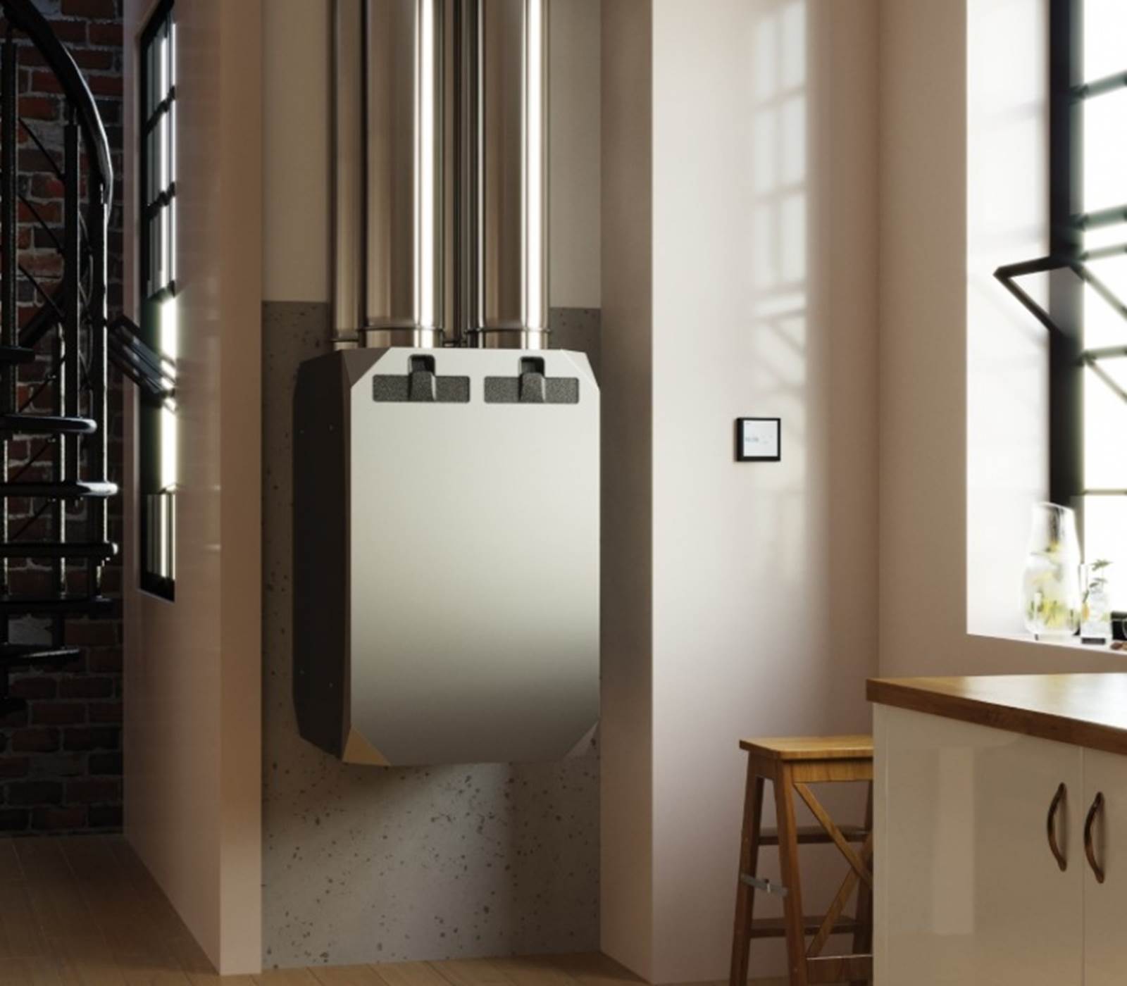 Ventilationsanlæg NOTUS1, Gulv/Skab/Vægmodel Ventilationsanlæg NOTUS1, Gulv/Skab/Vægmodel